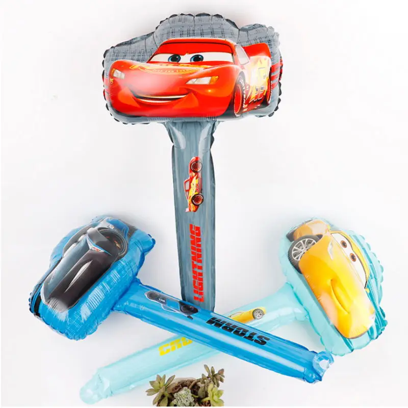 

Racing car Hand Stick balloons 15pcs/lot cartoon car handheld foil balloon party supplies birthday party decorations kids toys