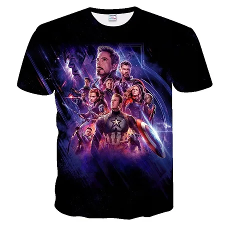 Новинка года Marvel Мстители 4 финал Футболка 3d печать супергерой Америка футболка Косплей Футболка Мужская Новая летняя модная футболка - Цвет: TXUO-568