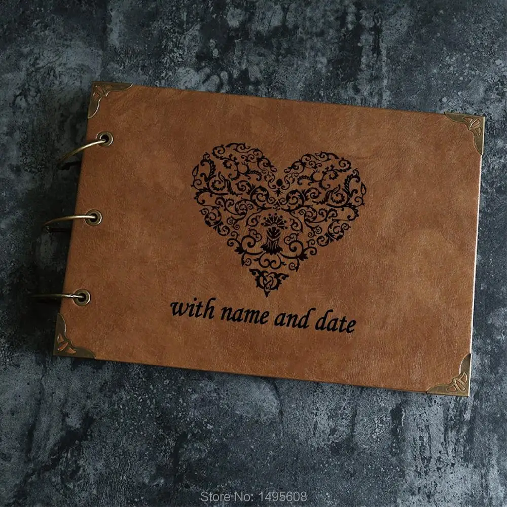 PERSONALISED LINEN WEDDING GUEST BOOK A4 SIZE WITH BOX.ANY MESSAGE.PHOTO INSERT