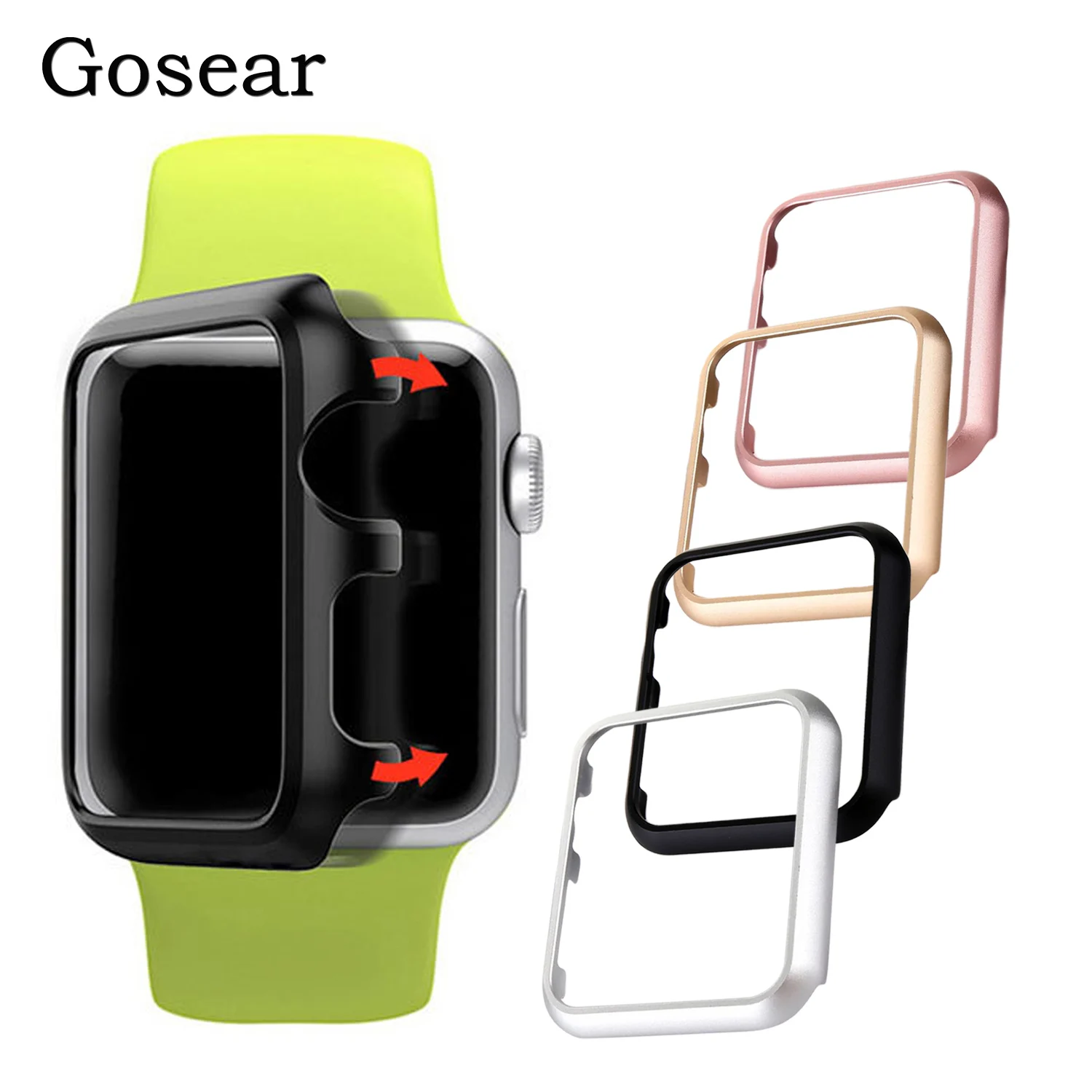 

Besegad Aluminum Alloy Protective Frame Case Cover Shell Skin for Apple Watch iWatch Series 2 3 38mm 42mm Accessories Gadgets