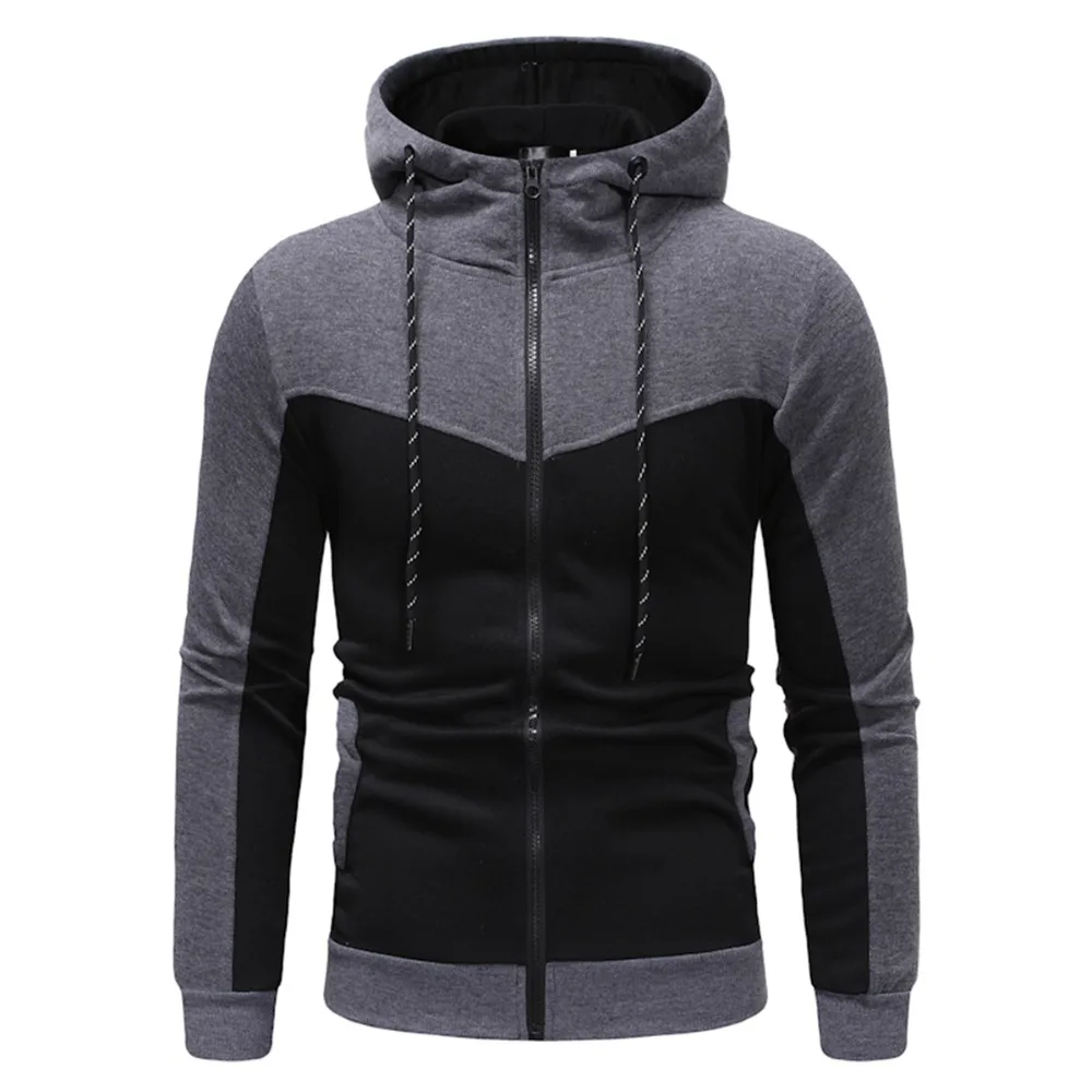

Men Winter Casual Slim Skateboarding sportswea Hoodie Splicing Sweatshirt Outwear