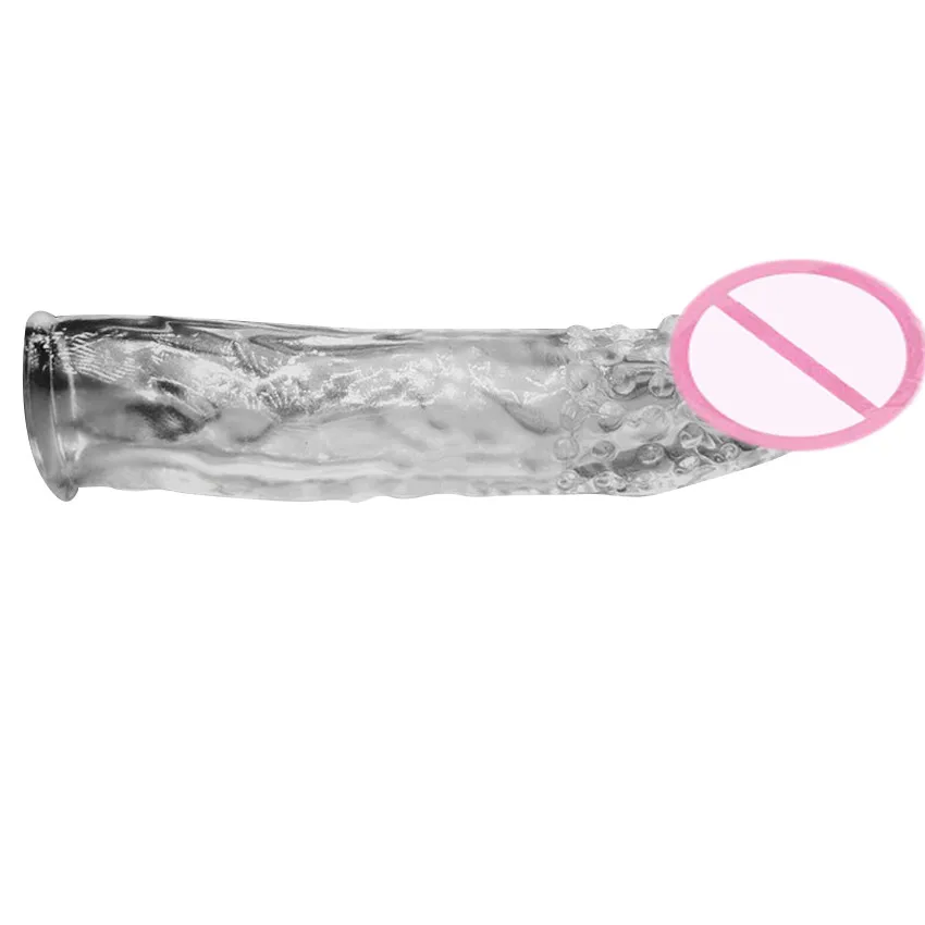 Zerosky Silicone Reusable Condoms Extend Soft Dick Ring Male Penis Extension Sleeves Sex Toys for Man 2