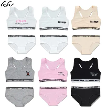 

KLV Training Bra Set for Student Puberty Vest Brassiere Bras Teenagers Young Girls Underwear Sets 8-14 Years