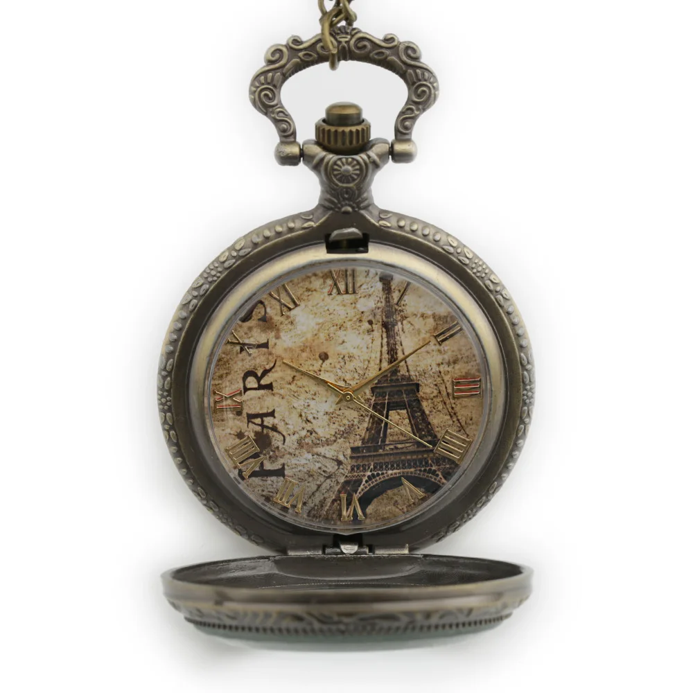 Dropshipping Brownness Paris&Eiffel Tower Design Dial Antique Quartz