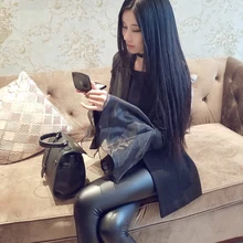 Демисезонный Для женщин мода ткань купро Повседневное блейзеры женское элегантное платье из легкой органзы, платье с расклешенными рукавами пальто черный H186