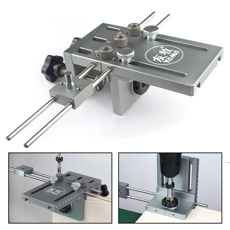 

Dowelling Jig for Furniture Fast Connecting Cam Fitting 3 In 1 Woodworking Drill Guide Kit Locator