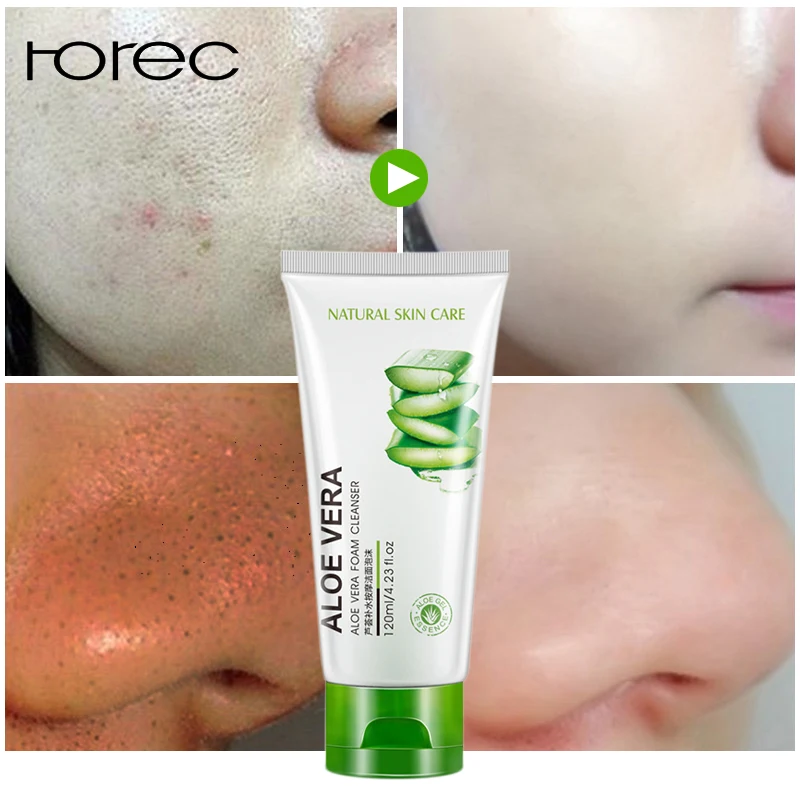 

ROREC 100g Aloe Vera Extract Collagen Hydrating Repair Facial Cleanser Oil Control Cleanser Acne Treatment Deep Pore Clean