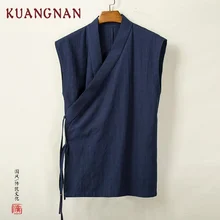 KUANGNAN, одноцветное китайское кимоно, кардиган, мужские рубашки, 4XL, одежда, японское кимоно, мужское летнее кимоно, рубашка, Мужская Уличная одежда, новинка