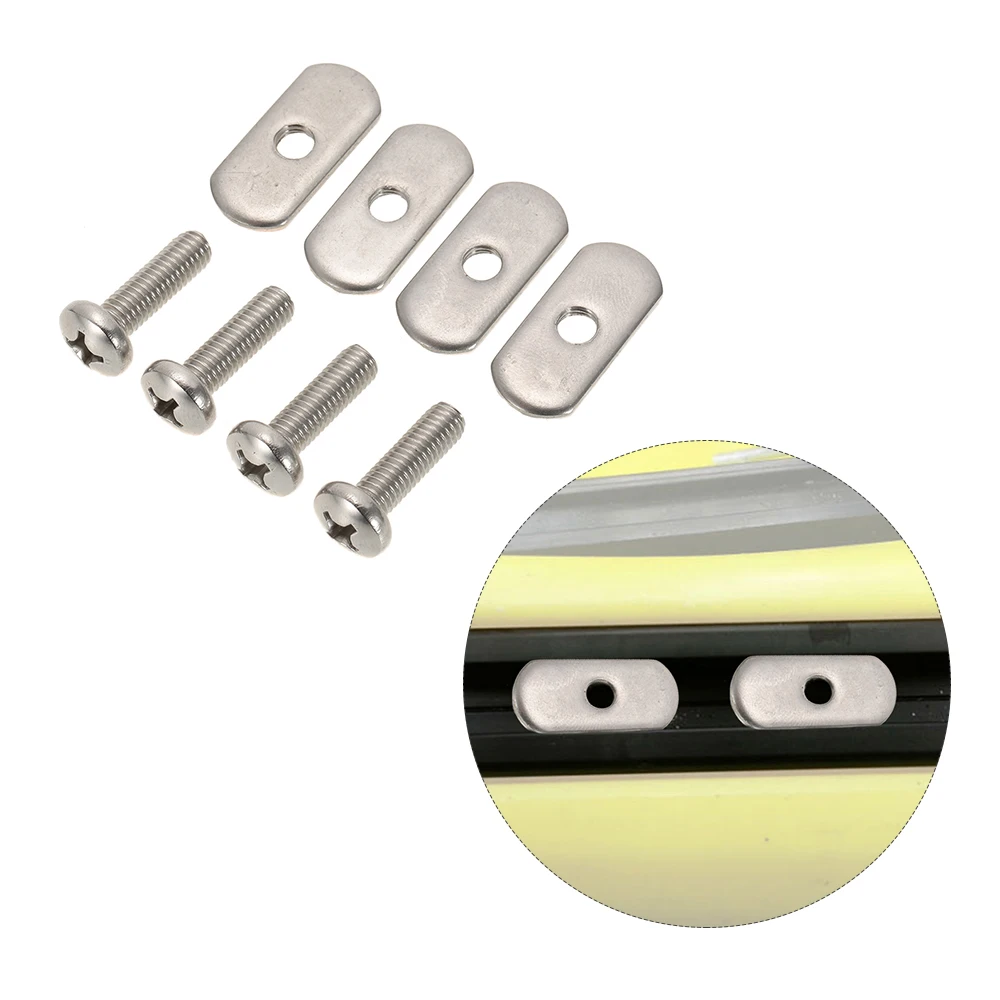 

M1785 4 Kayak Rail/Track Screws Track Nuts Hardware Gear Mounting Replacement Kit for Kayaks Canoes Boats Rails Stainless Steel