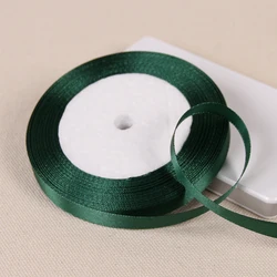 Dark Green Silk Satin Ribbon - 25 Yards for Wedding & Home Decor, Gift Wrapping, Sewing & DIY Accessories (10mm Dark Green)