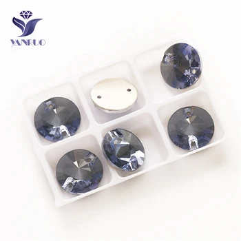 

YANRUO 3200 All Sizes Lt.Sapphire Rivoli Sewing Strasses Glass Flatback Rhinestone Sew On Crystal For Garment Accessories