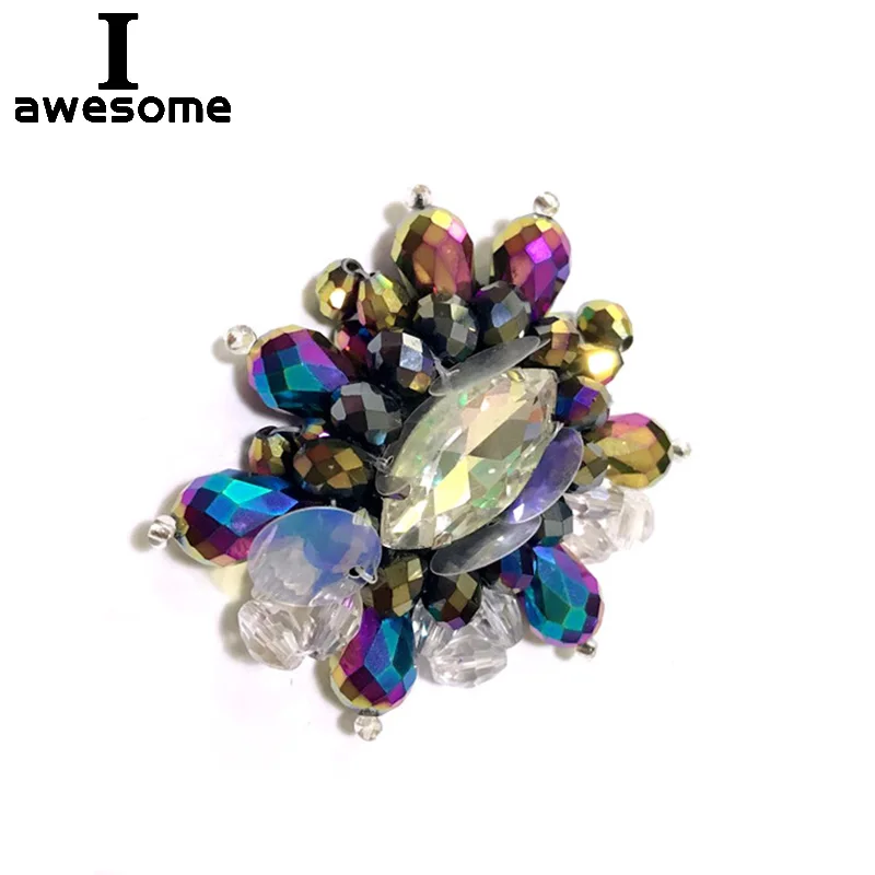 

Bohemian style Shining Rhinestone Flower Shining Bridal Wedding Party Shoes Accessories For High Heels sandals Boots Decorations