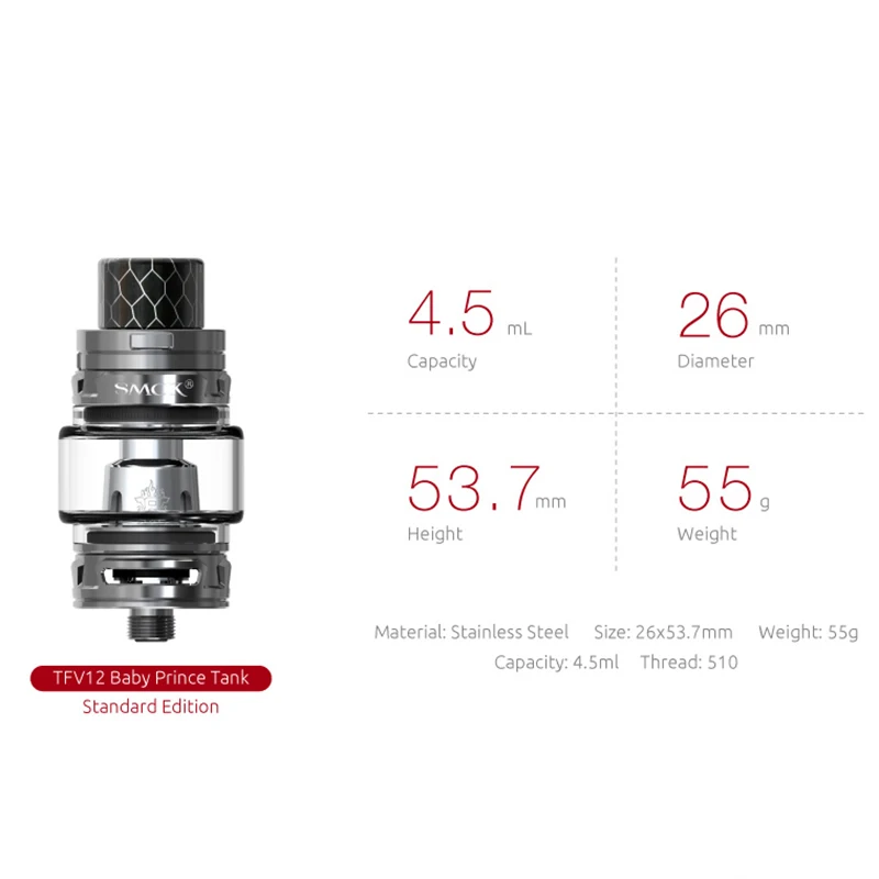 SMOK Baby Luxe Edition 85 Вт вейп комплект электронной сигареты испаритель 4 5 мл TFV12