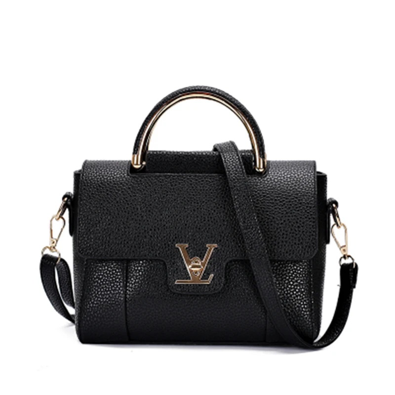 Hot Flap V Women's Luxury Leather Black Clutch Bag Ladies Handbags Brand Women Messenger Bags Sac A Main Femme 2016 Short Handle