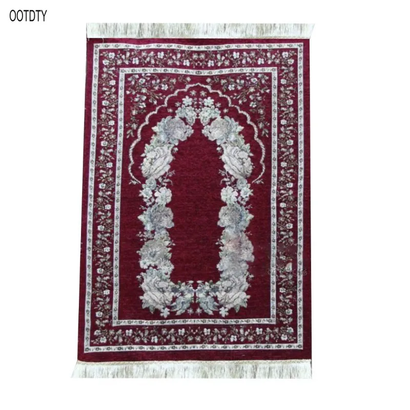 70x110 см турецкий исламский мусульманский молитвенные коврики винтажные Цветные Цветочные Рамадан Eid подарки декоративный коврик с бахромой отделка