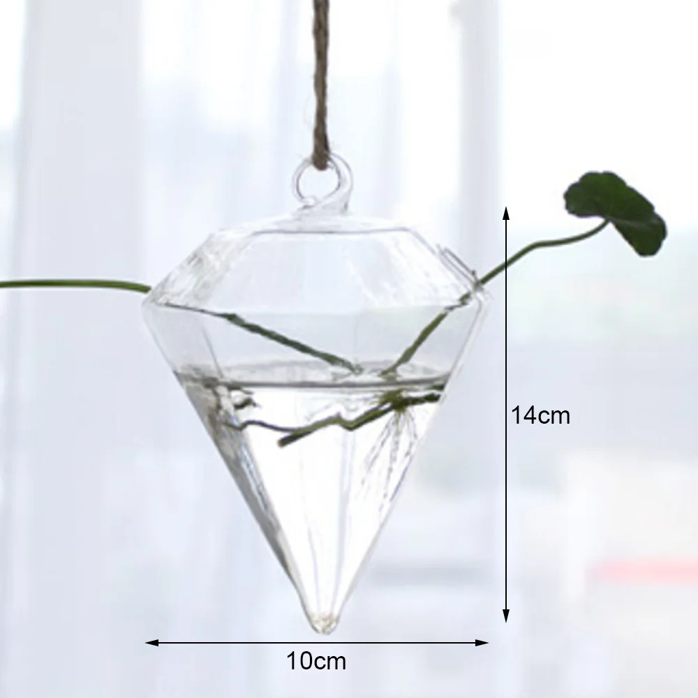 Стеклянная ваза, ваза для цветов, стеклянная ваза, креативный Висячие емкости для гидропоники, прозрачный контейнер для террариума, украшение для дома, свадьбы - Цвет: F