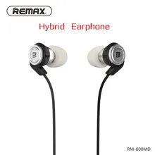 Remax Гибридный наушники-вкладыши стерео проводной подвижной катушкой+ Баланс armture с микрофоном гарнитура для мобильного телефона iPhone телефонах Android