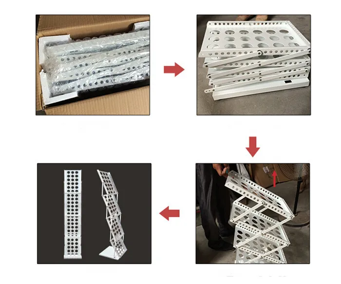 Металлическая выпечка отделка журнал брошюра каталог складной держатель стенд в стенде выставочный магазин дисплей 2шт безопасная упаковка
