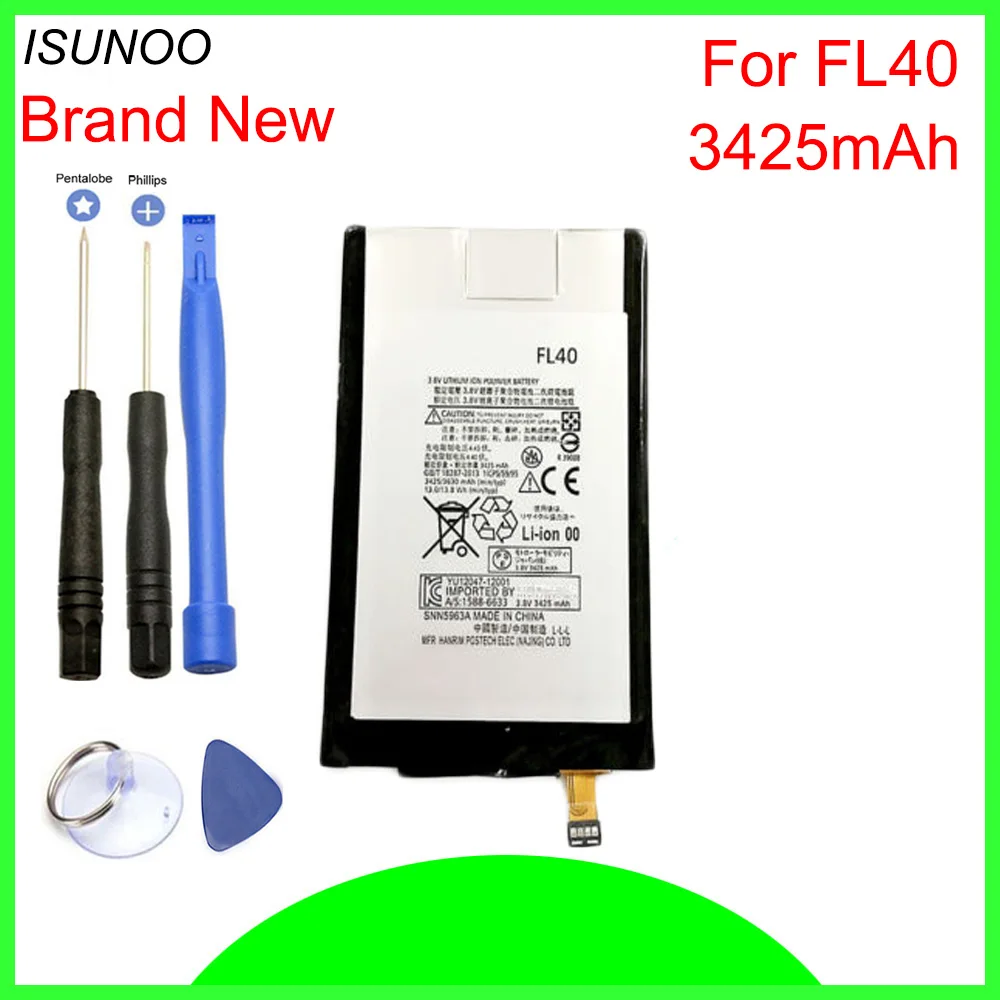 Аккумулятор ISUNOO FL40 3425 мАч для Motorola Moto X 3A Dual XT1543 XT1544 аккумулятор смартфона с