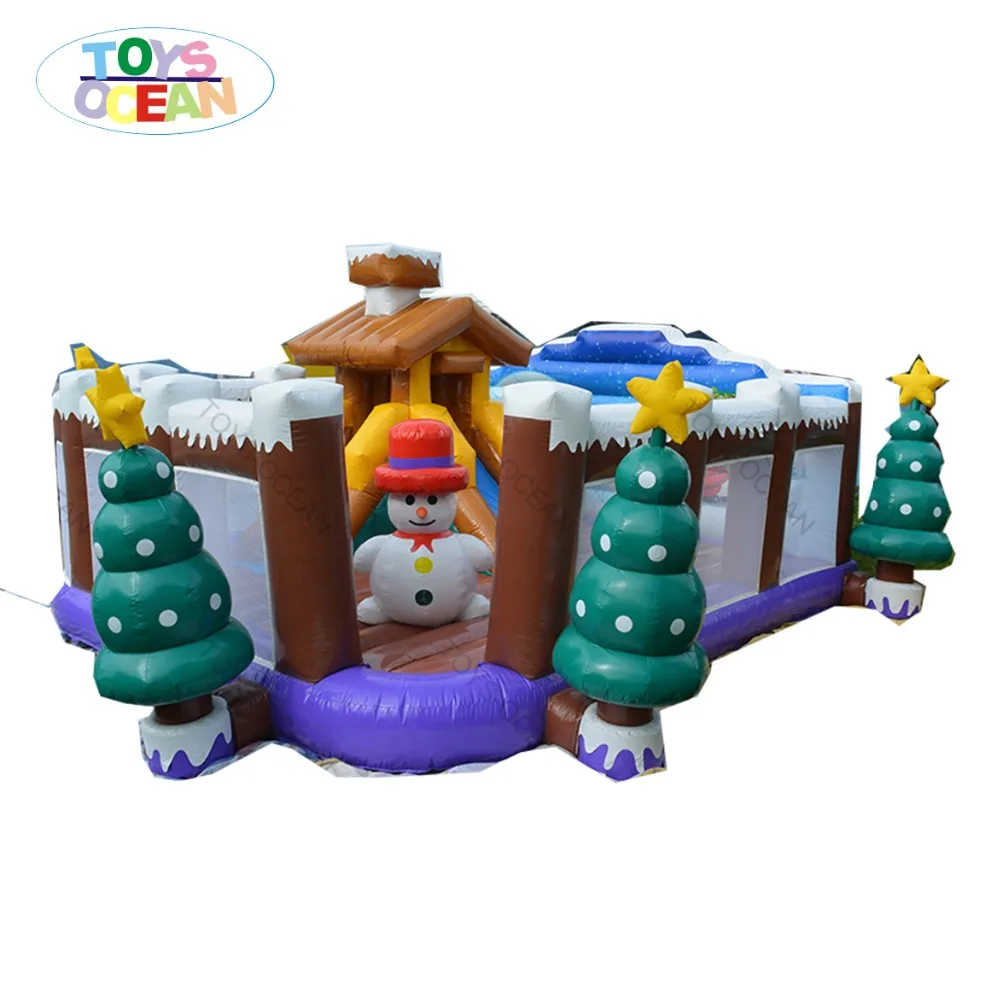 Christmas theme inflatable santa claus bounce playground for outdoor