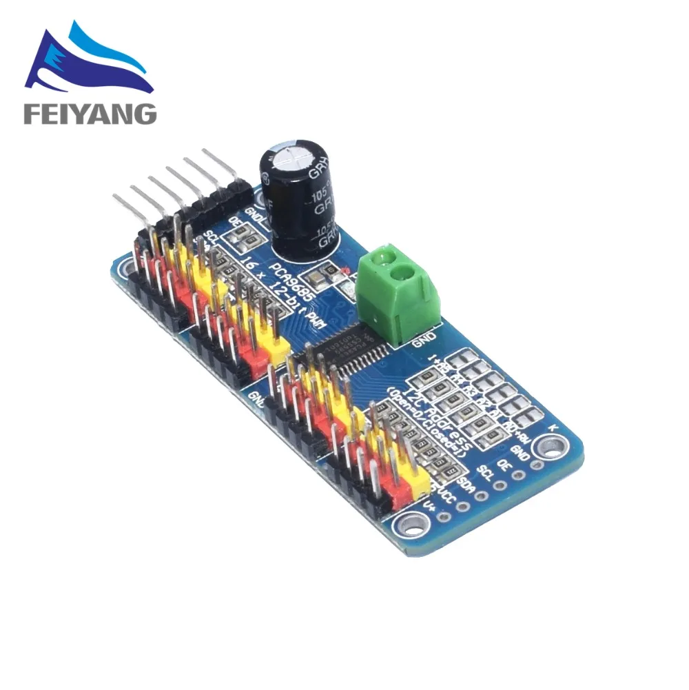 16-канальный 12-битный модуль PWM/Servo Driver-I2C интерфейса PCA9685 защитный Raspberry pi