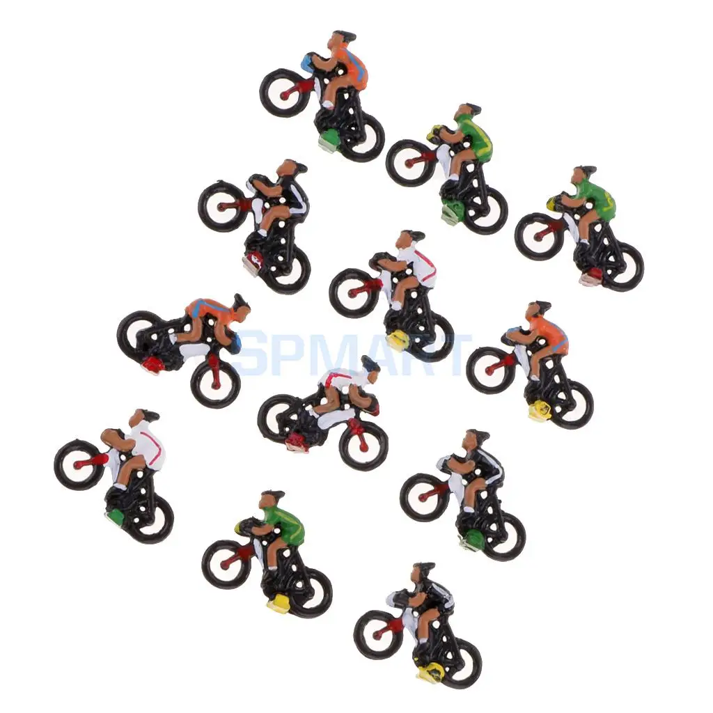 12 Pieces Miniature Rider Cyclist Model Collectables Toys 1/87 HO DIY Train Model Sand Table Diorama Landscape Layout Accessory 12 Pieces Miniature Rider Cyclist Model Collectables Toys 1/87 HO DIY Train Model Sand Table Diorama Landscape Layout Accessory