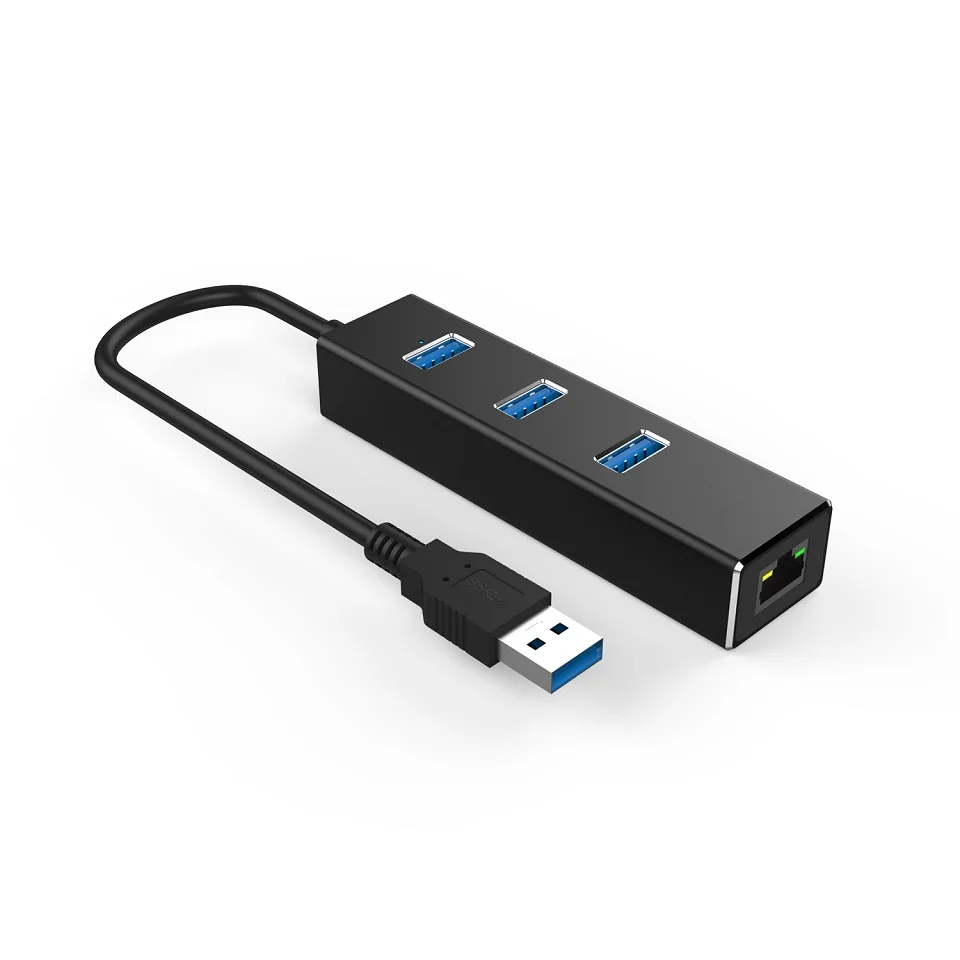 JCKEL USB 3,0 Ethernet адаптер с 3 Порты USB 3,0 док-станция USB RJ45 Gigabit Ethernet Lan 10/100/1000 Мбит сетевой карты для ноутбука