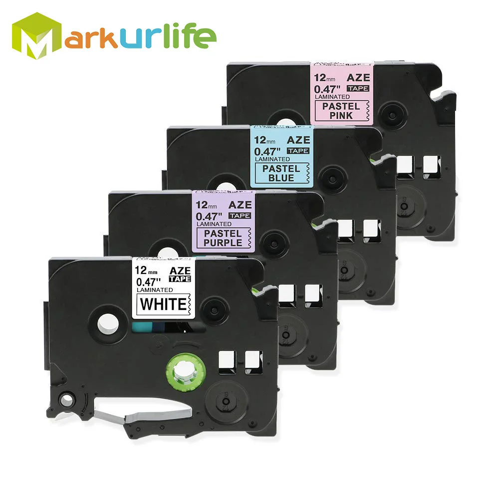 

Compatible for Ptouch Tape 12mm 0.47 Inch Standard Laminated TZ TZe Label Tape for Brother Label Maker PT-H100 PT-H110 PT-D200