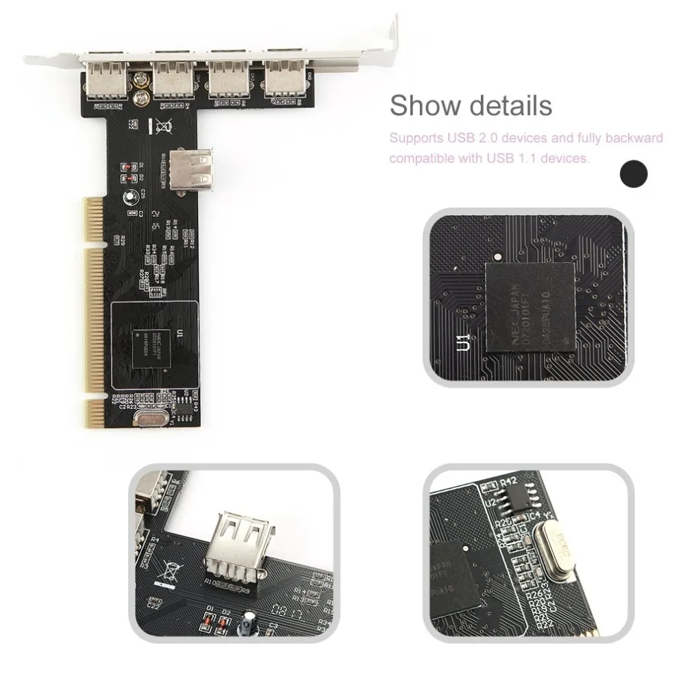 5 портов USB 2,0 USB2 PCI карта контроллер адаптер конвертер для NEC новый оптовый магазин
