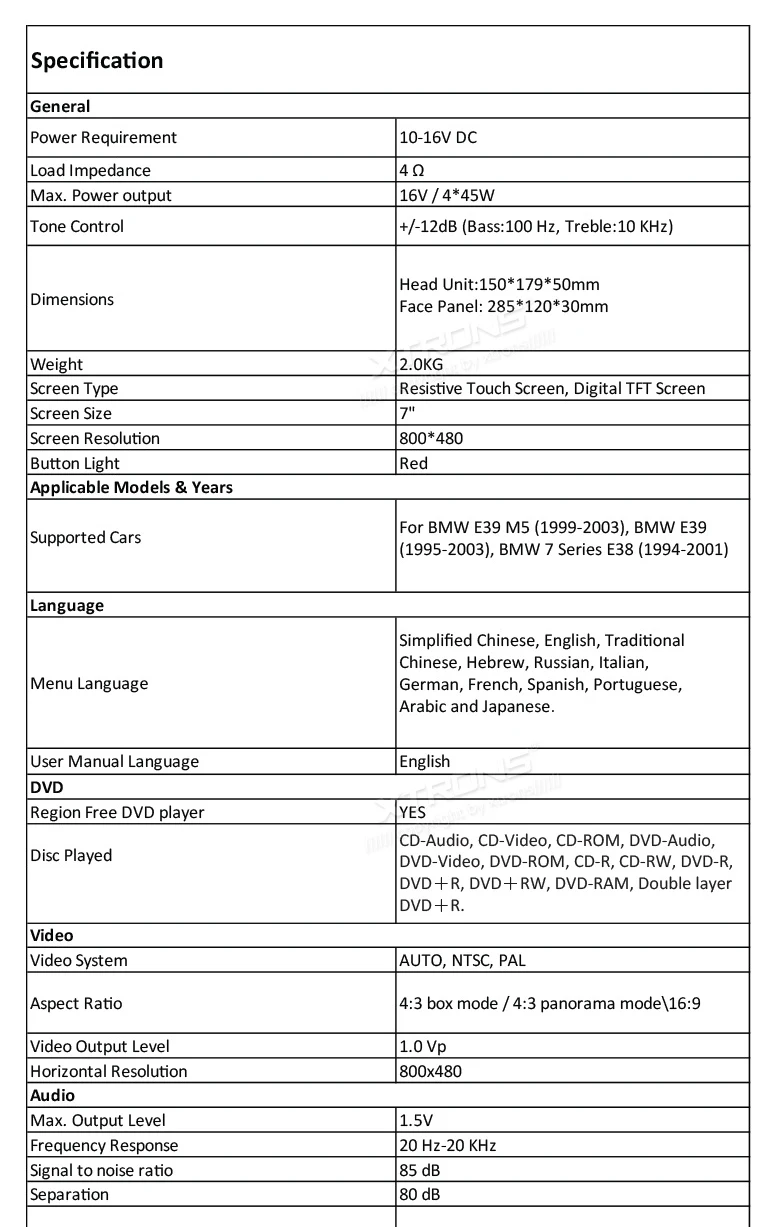 Discount 7" Special Car DVD for BMW E39 M5 1999-2003 & BMW E39 1995-2003 & BMW 7 Series E38 1994-2001 with Android Mirror Link Support 15