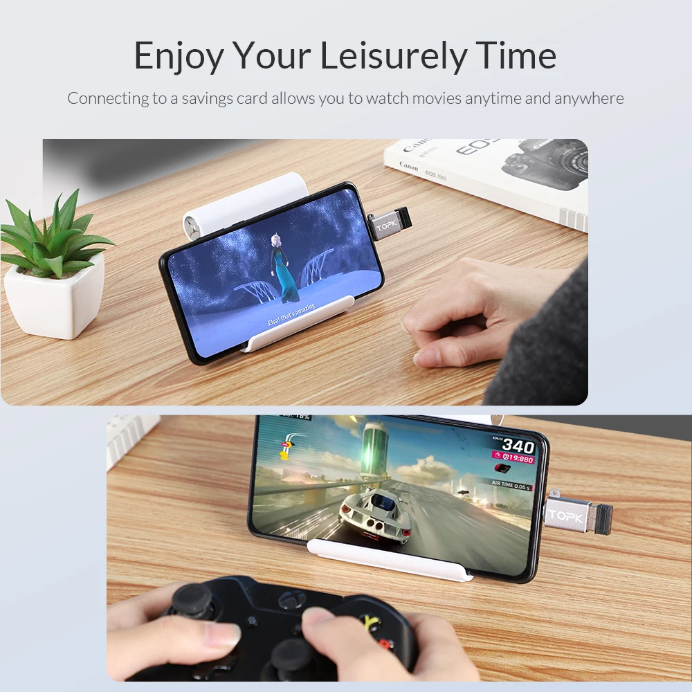 TOPK AN71 usb type C OTG штекер USB 3 0 адаптер Женский кабель мини конвертер для samsung Xiaomi huawei