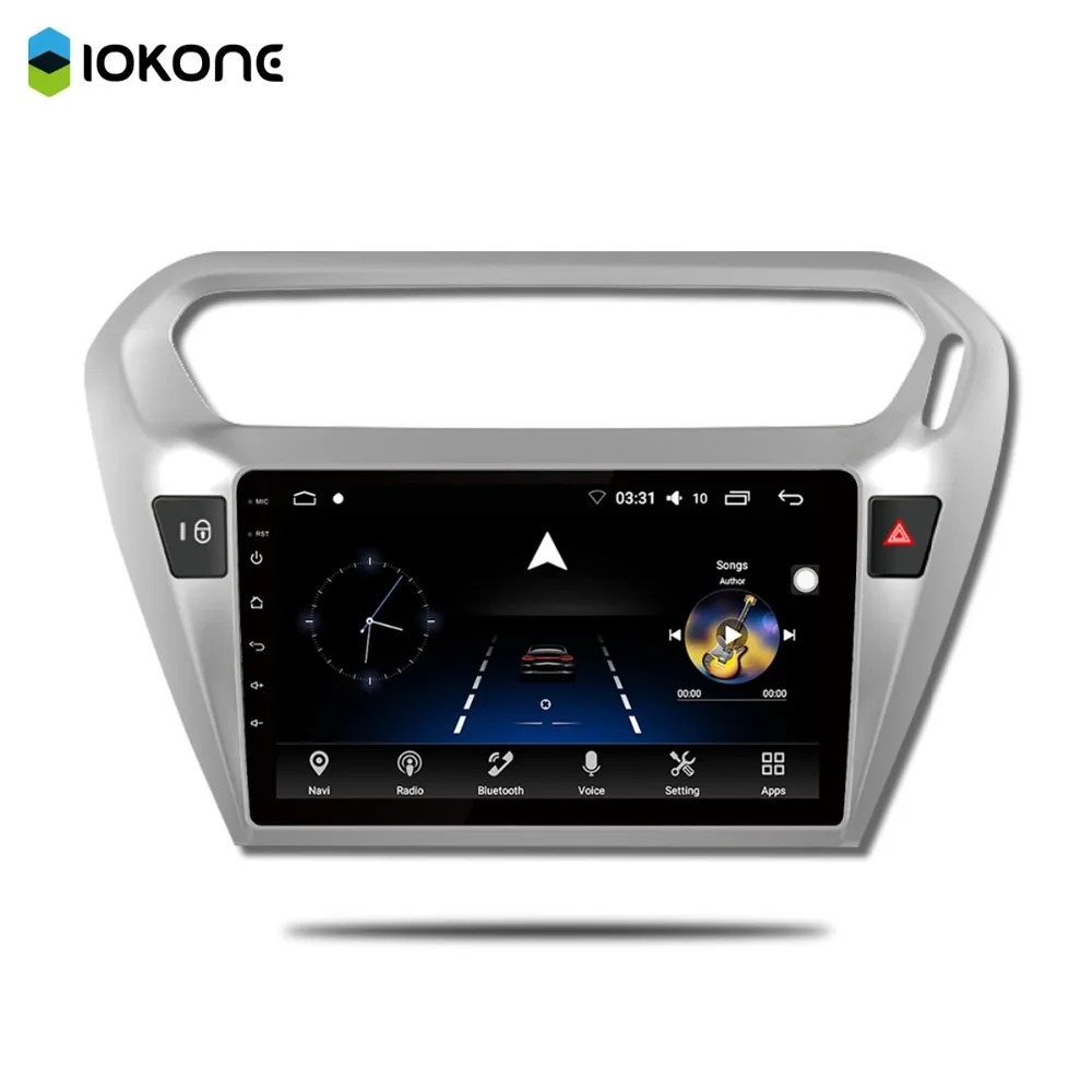 IOKONE Car Android 7.1/8.0 DVD Multimedia Player 2 Din Stereo GPS Radio 10.1 inch IPS 2.5D Screen For Citroen Elysee Peugeot 301 |