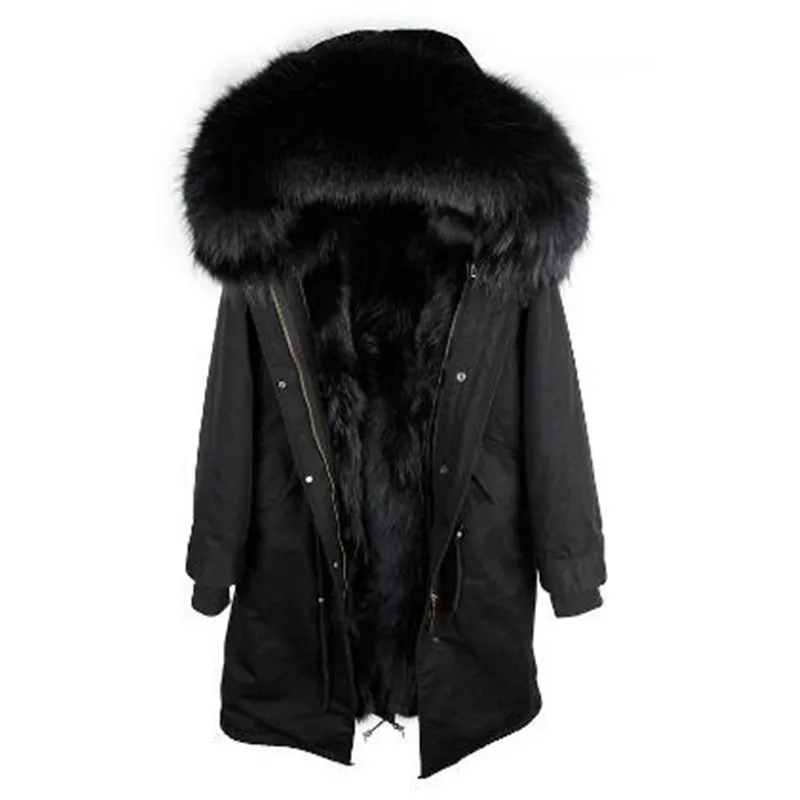 

2022 New Real Raccoon Fur Hooded Coats Nature Raccoon Dog Lining Man coat Real Men Winter Jacket