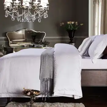 Five Stars Hotel 100% cotton Luxury Bedding Set White Embroidered Hotel Duvet Cover Set King Queen Size Hotel Bedding Sheets Set