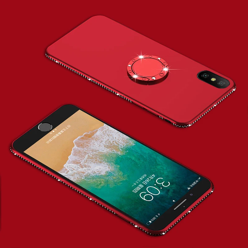 

Shockproof Multi-Purpose High Qulity Rhinestone Luxury Hybrid Kickstand Ring Holder Case Cover For Xiaomi Mi 8 8SE 8Y 9