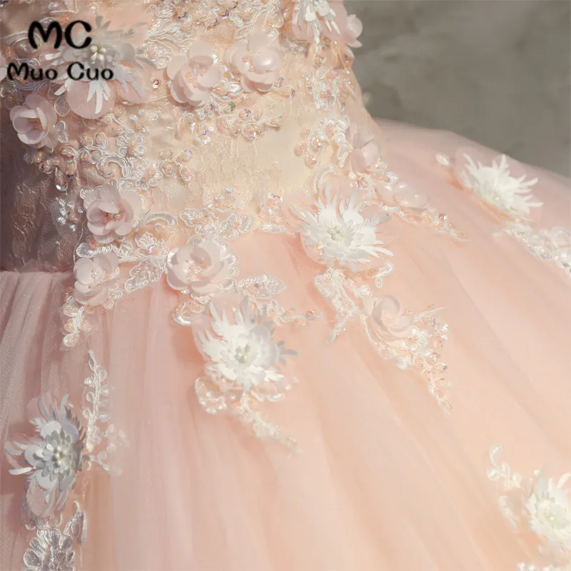 Peach Quinceanera Dresses Puffy Tulle With Lace Vestidos De 15 Anos Sweet 16 Dresses Ball Gown Debutante (6)