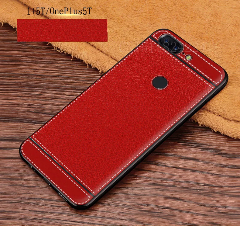 Soft TPU For OnePlus 5T Case Cover 6.01 inch PU Leather Texture Silicone Case Fundas For One Plus 5T A5010 Cases Back Cover For OnePlus 5t (9)