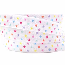 New Arrived 5 8 Star Print Fold Over Elastic 10 yards Good Quantity Elasticity FOE Ribbon