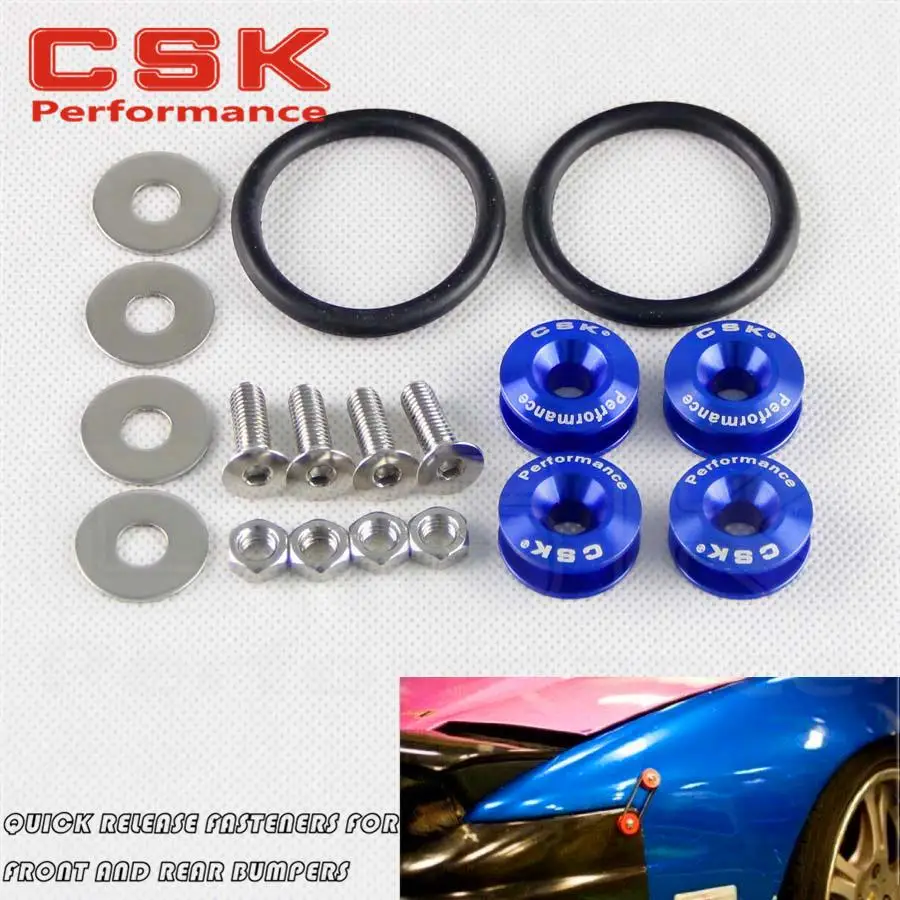4 * M6 JDM Quick Release Fasteners Bolt Kit For Bumper Fender Trunk