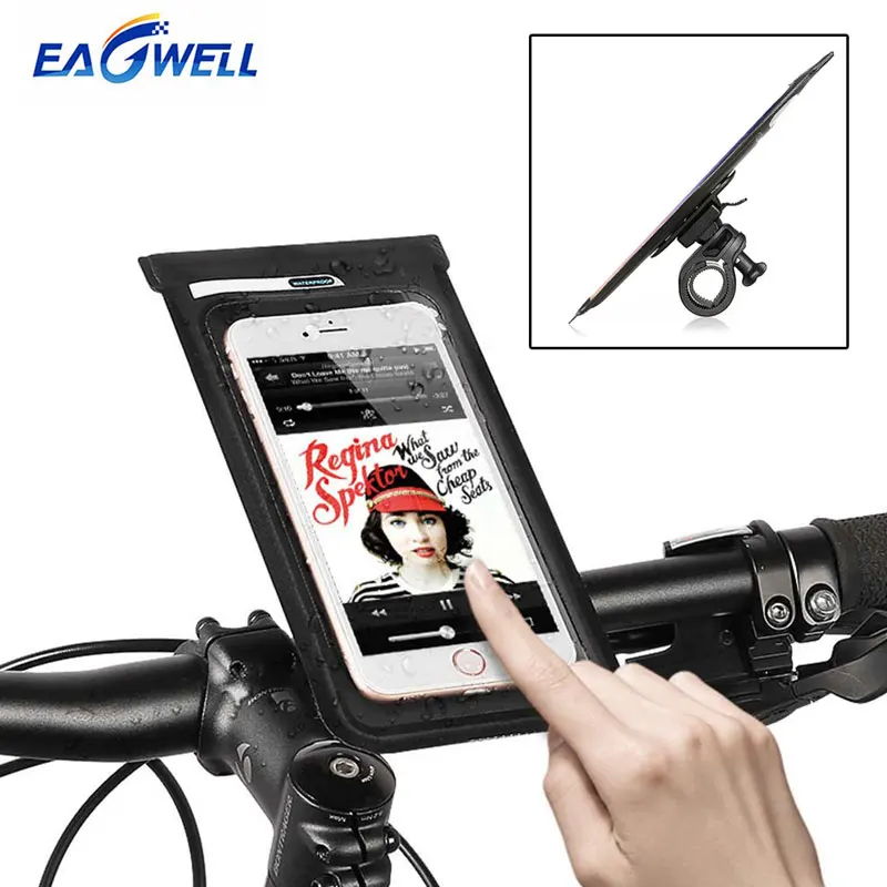 

Touch Screen Waterproof Bicycle Phone Bag Case Cycling Bike Frame Handlebar Phone Holder Pouch Cover for 4-6 inch Mobile Phone