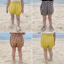 Летние милые повседневные шорты в горошек для девочек хлопковые универсальные милые шорты пляжные шорты детские От 0 до 5 лет