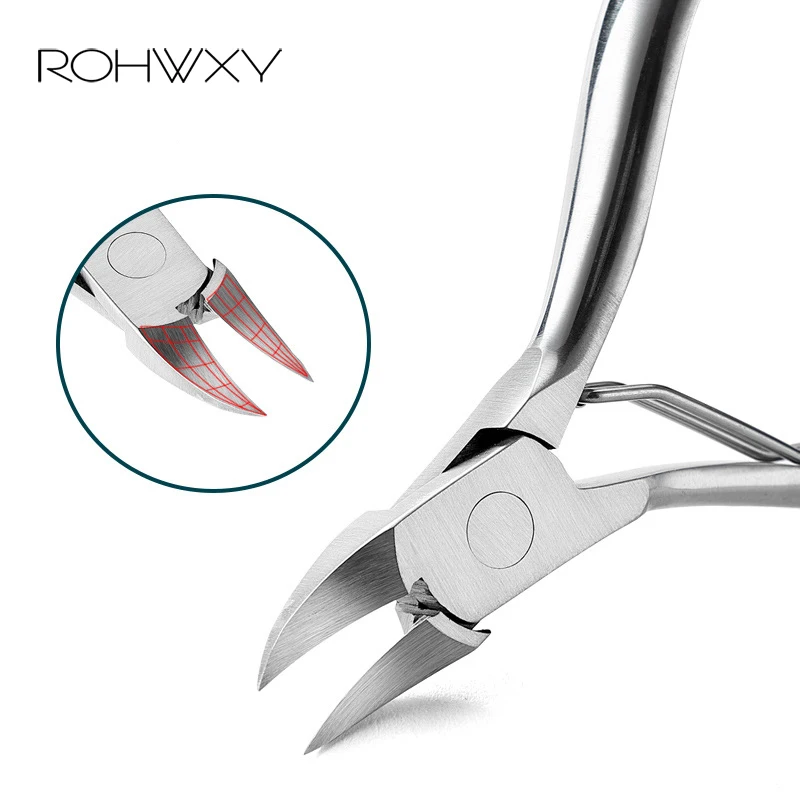 ROHWXY нержавеющая сталь кутикулы толкатель для удаления ложки триммер