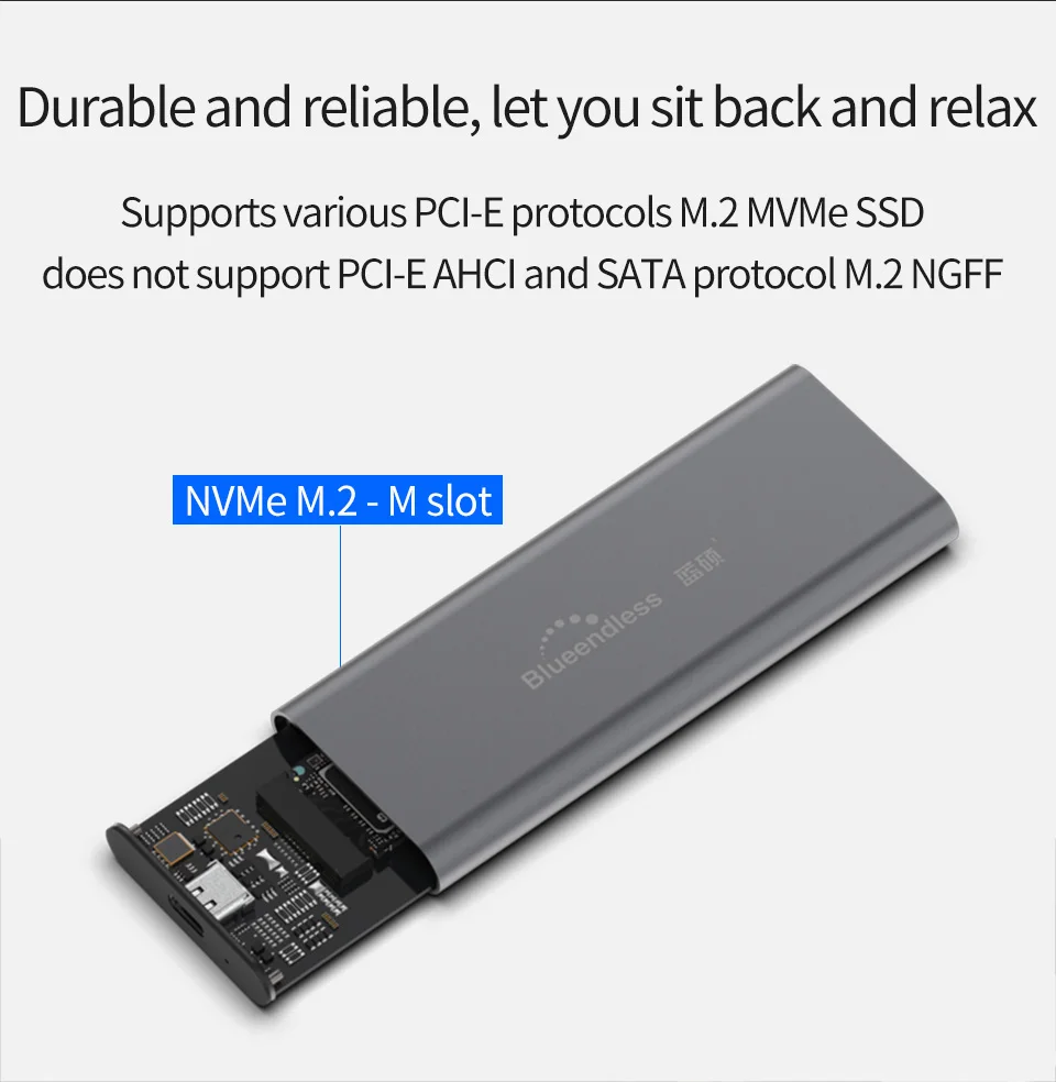 PCIE M.2 NVME USB SSD корпус M ключ Тип C USB 3,1 2240/2280 SSD чехол алюминиевый 10 Гбит/с внешний корпус жесткий диск внешний