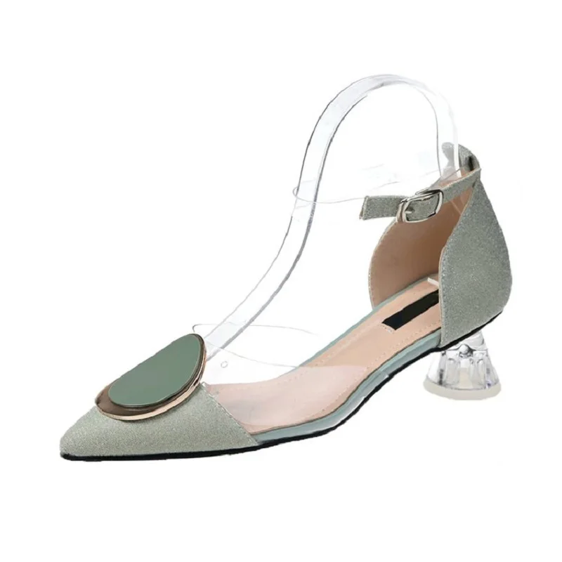 Г. летняя новая Прозрачная женская обувь с острым носком на высоком каблуке Baotou