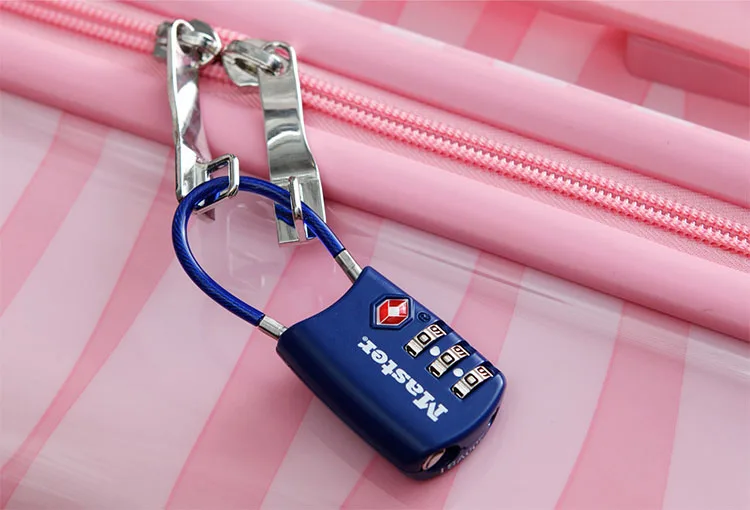 TSA Luggage Strap Locks Digit Metal Password Customs Luggage Padlocks Combination Suitcase Travel Lock flexible braided steel (5)
