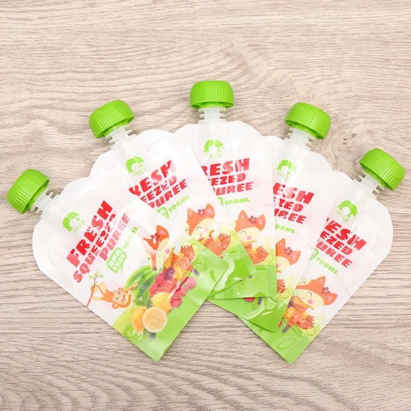 8 Pcs/pack or 1 Pcs Baby Food Squeeze Storage Pouches 30/100/200ml BPA Free Feeding High Quality Convenient Food Storage Bag