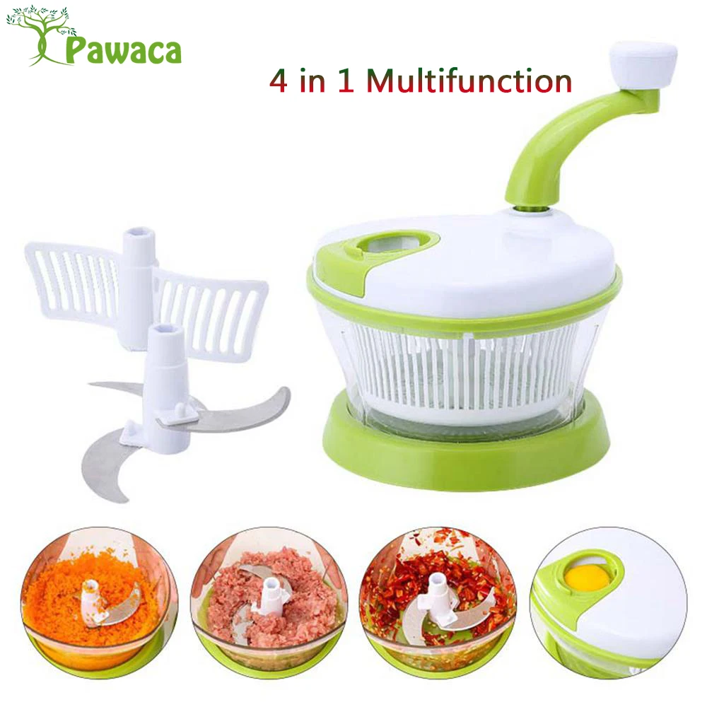 

Household Manual Meat Grinder 4 In 1 Multi-function Kitchen Manual Food Processor Vegetable Chopper Egg Blender Kitchen Utensils
