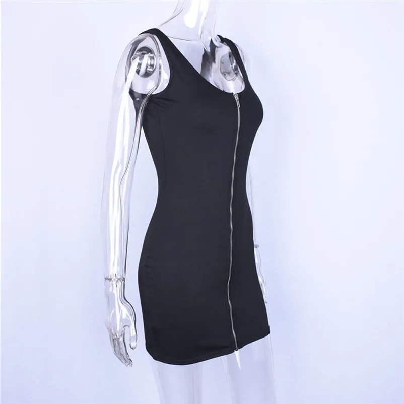 Fashion summer dress 2018 beach dress Women's O-Neck Sleeveless Backless Evening Party Casual Loose Mini Dress vestidos J11#N (3)