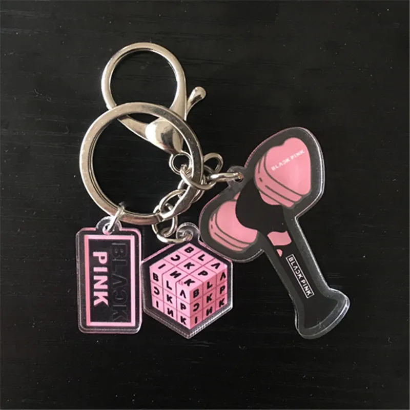 

Kpop BLACKPINK KILL THIS LOVE Key Ring K-pop Key Chain Pendant LISA JISOO JENNIE ROSE Acrylic PINK BLACK HF272