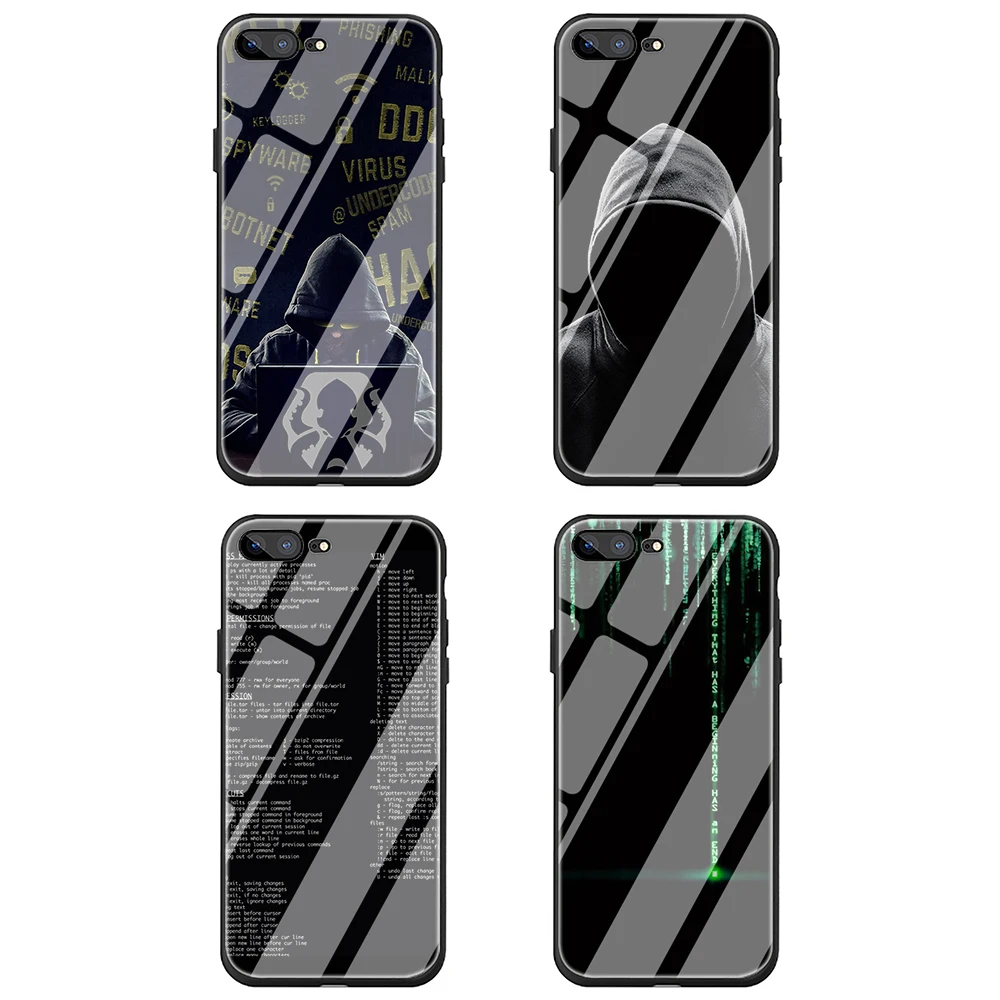 Модный чехол из закаленного стекла с матричным кодом для iphone SE 2020 5 5S 6 6S Plus 7 8 X XS XR 11